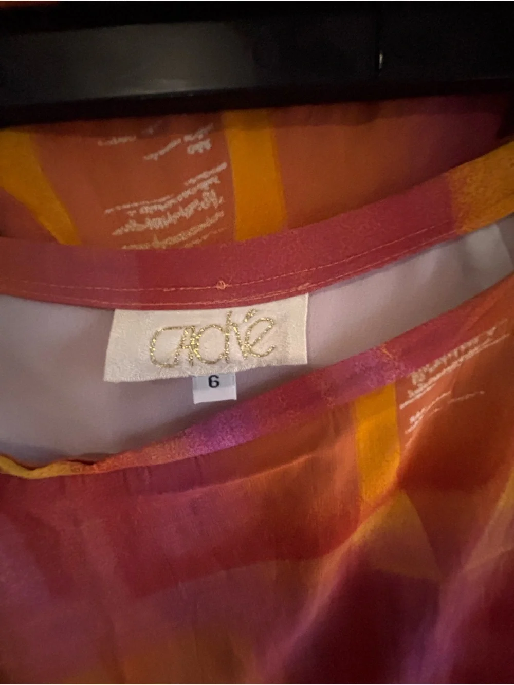 Cache Pink & Orange Abstract Maxi Dress Set Skirt size 6 top size 8